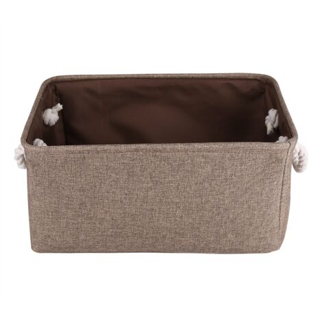 Foldable Fabric Storage Bin Basket toy Clothes Towel Laundry Box Container Brown L