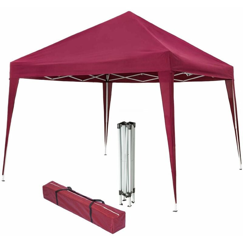Image of Gazebo foldable 3x3m - garden gazebo, camping gazebo, party gazebo - red - red