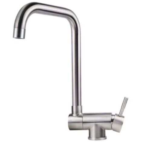 Foldable Kitchen Faucet, Stainless Steel Folding Sink Mixer Tap for Window Installation, 360° Swivel Sink Faucet with Brushed Finish