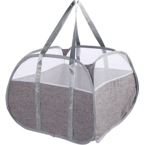 Foldable Laundry Hamper with Handles 90L Large Capacity Thickened Oxford Cloth Foldable Clothes Basket for Snacks Toys Sundries Grey