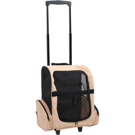 Foldable Multipurpose Pet Trolley Beige vidaXL