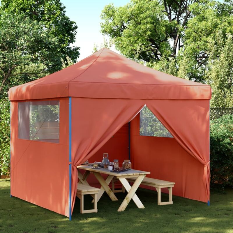 Vidaxl - Foldable Party Tent Pop-up With 4 Sidewalls Terracotta