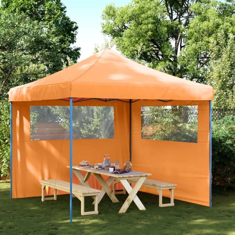 Vidaxl Foldable Party Tent Pop-up With 2 Sidewalls Orange