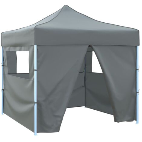 Foldable Party Tent Pop-Up with 4 Sidewalls 3x3 m Anthracite vidaXL