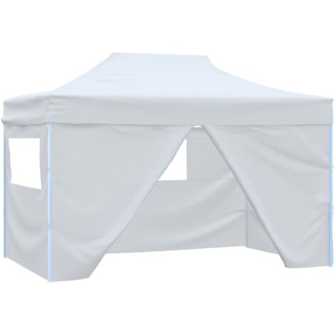 Foldable Party Tent with 4 Sidewalls 3x4.5 m White vidaXL