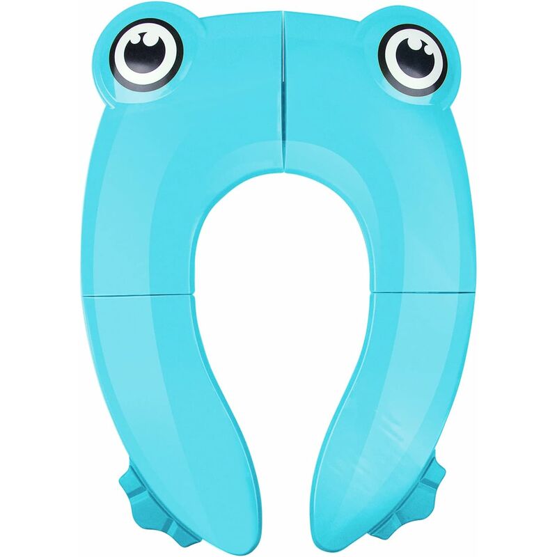 Foldable Potty Toilet Training Seat, Portable Toilet Seat Toddler with 6 Anti Slip Silicone Pads, Blue Frog
