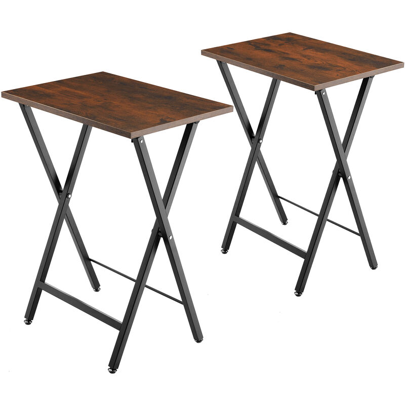 Foldable side tables Phoenix Set of 2 - Set of 2 side tables, coffee tables, sofa tables - industrial dark - industrial dark