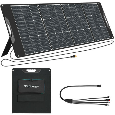 Foldable Solarpanel 200W SWAREY Solarmodul Solarladegerät für Tragbare Powerstation Camping Wohnmobil Caravan Gartenhäuse Reise Boot Laptop
