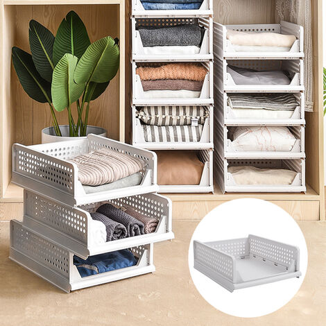 Foldable Stackable Drawer Storage Basket