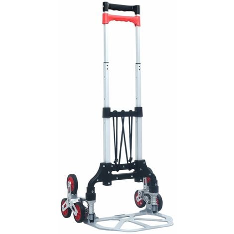 main image of "Foldable Stair Transport Trolley 70 kg Aluminium Sliver"