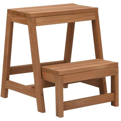 Foldable Step Stool Solid Firwood vidaXL
