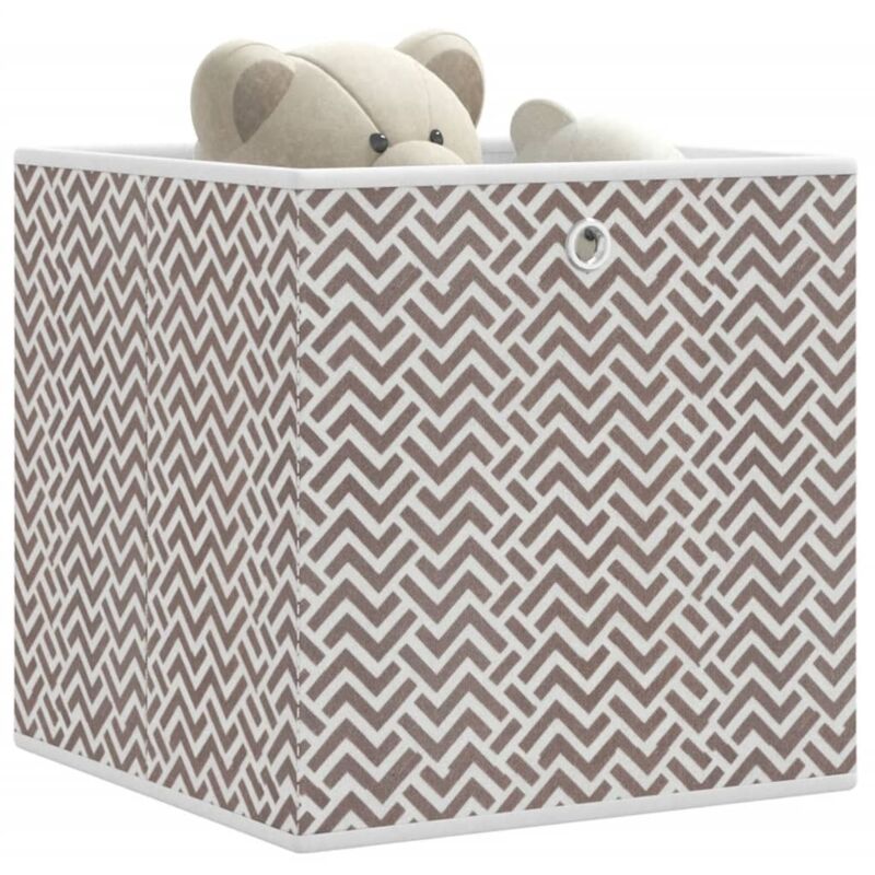 Foldable Storage Boxes 10 pcs Brown 32x32x32 cm Non-woven Fabric vidaXL
