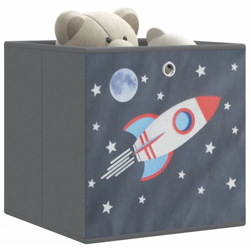 vidaXL Foldable Storage Boxes 10 pcs Grey 32x32x32 cm Non-woven Fabric, Grey