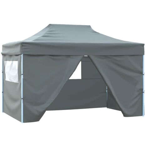 Foldable Tent Pop-Up with 4 Side Walls 3x4.5 m Anthracite vidaXL