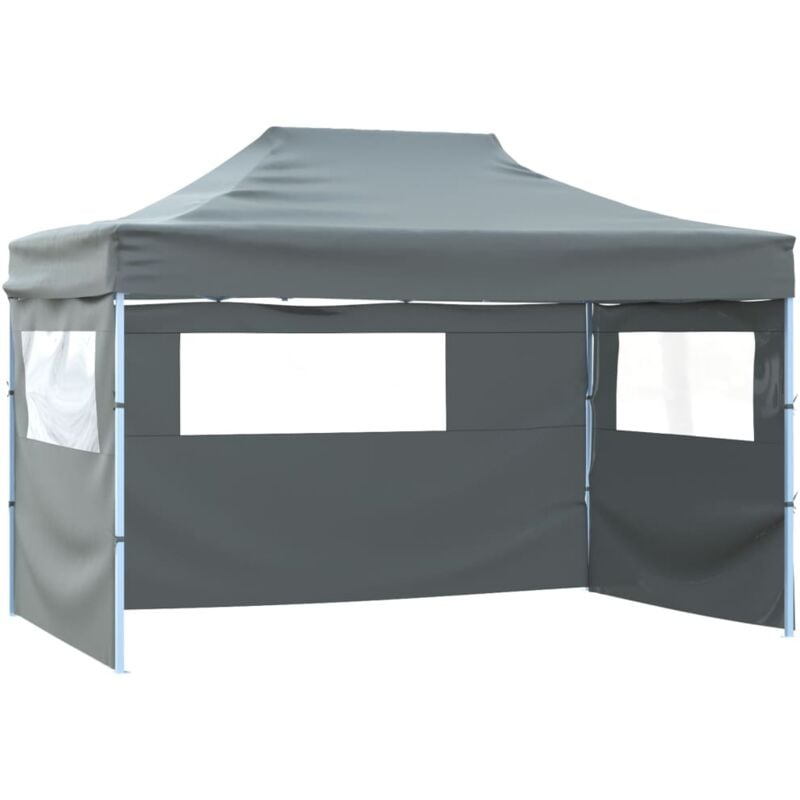 Vidaxl - Foldable Tent with 3 Walls 3x4.5 m Anthracite