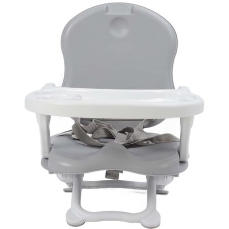 Foldable Toddler Dining Chair with Removable Tray Adjustable Height Easy to Clean Portable Baby Dining Chair High Chair Gray