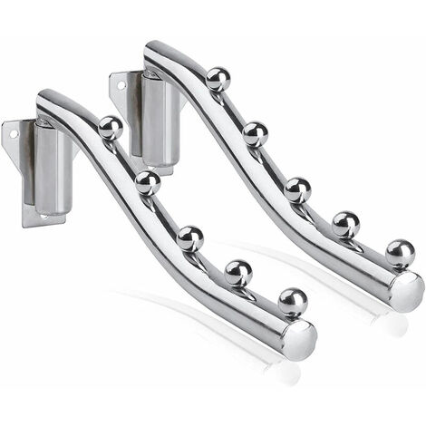Foldable Wall Mounted Clothes Rack, Foldable Wall Hanger, Folding Clothes Hanger Space Saving Coat Rack Wall Mounted Folding Hook Retractable Wall Hanger Collapsible Organizer Clothes Rack Rail Rod