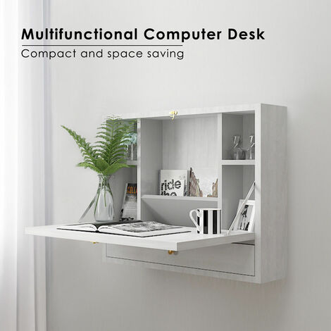 Shelving Unit With Laptop Table Off 59, Office Wall Shelving Unit
