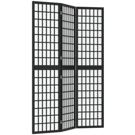 Folding 3-Panel Room Divider Japanese Style 120x170 cm Black vidaXL