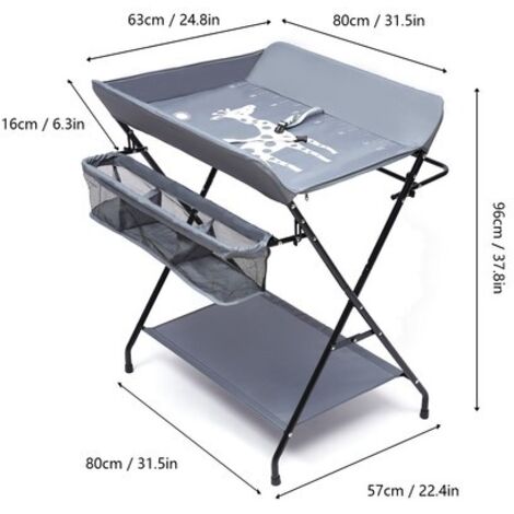 Folding Baby Changing Table Infant Massage Table Nappy Diaper Station w/Storage