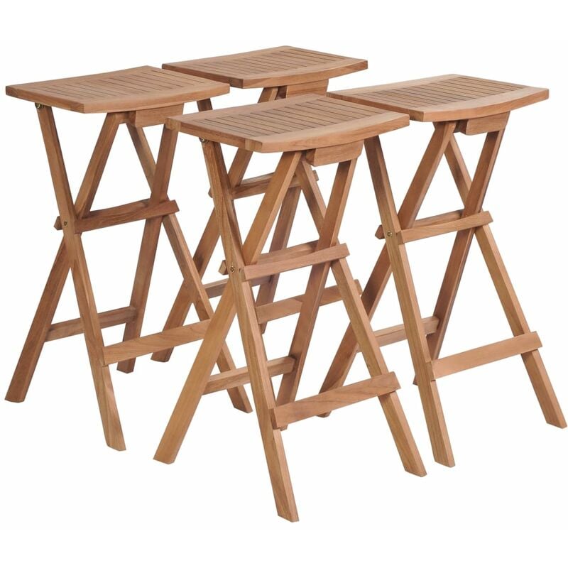 Vidaxl - Folding Bar Stools 4 pcs Solid Teak Wood