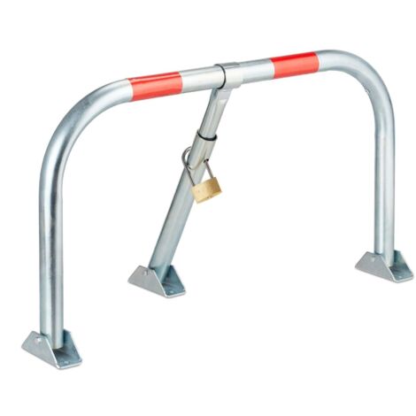 Folding barrier post with lock