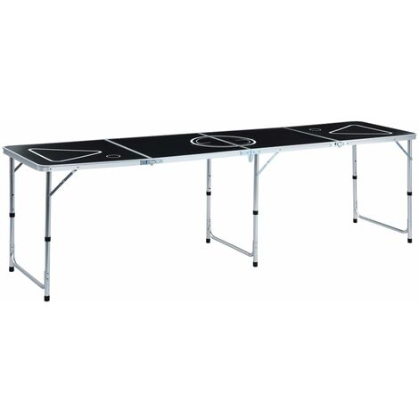 Folding Beer Pong Table 240 cm Black vidaXL