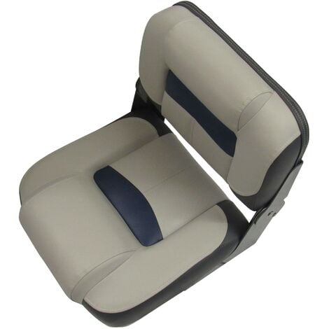 Folding Boat Seat Blue Charcoal (Bass Fishing Vinyl Marine Upholstery Speedboat)