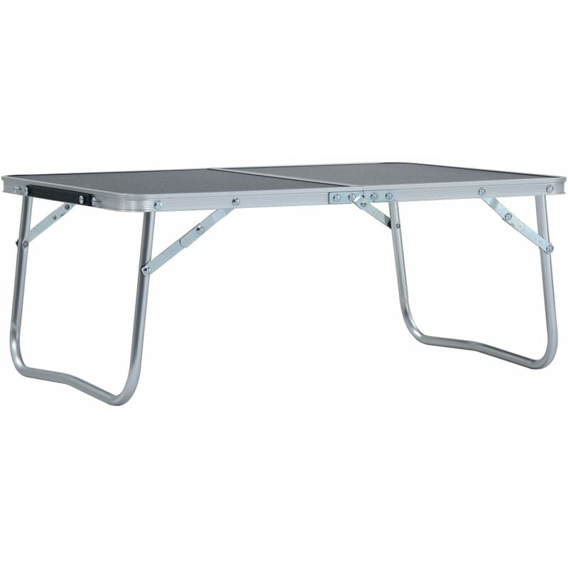 Folding Camping Table Grey Aluminium 60x40 cm Vidaxl