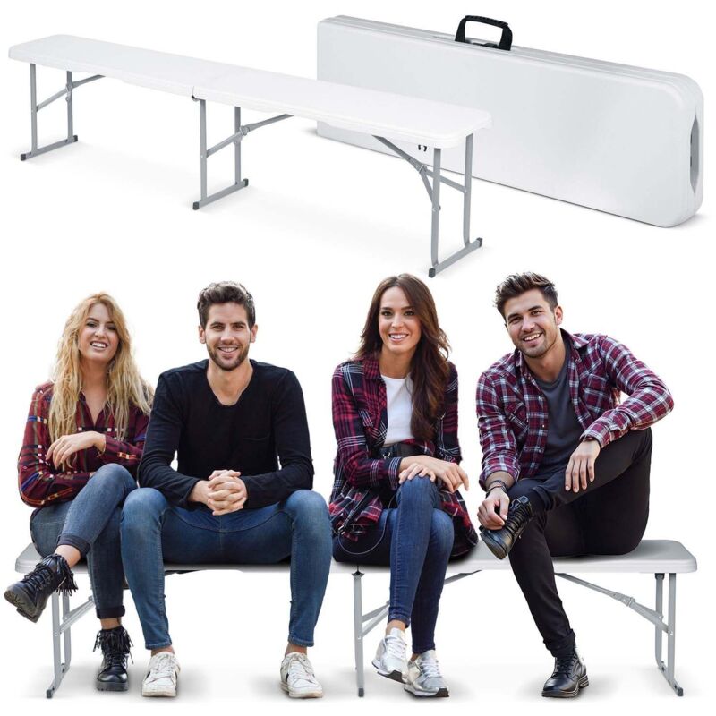 Banc de jardin pliant pour restauration 180 cm Plonos blanc