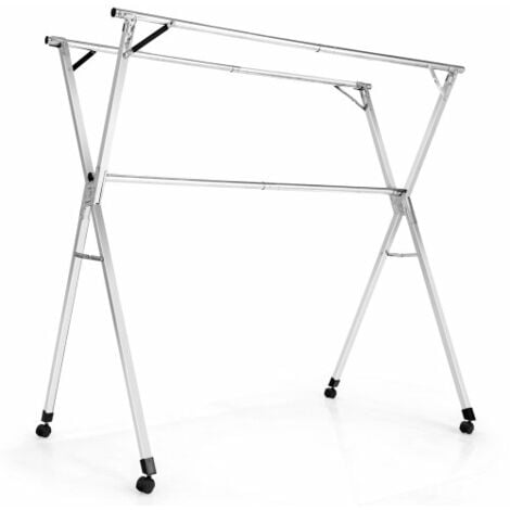 Folding Clothes Drying Rack Stainless Steel Garment Rack