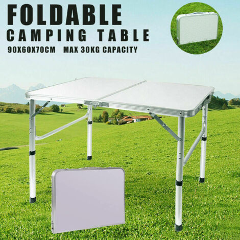 Folding Desk, 3FT Heavy Duty Aluminium Foldable Table, 2 Adjustable Height - 37cm/67cm, Fold Up Table, Easy to Transport with Carry Handle, For Indoor Study/Reading/Writing/Outdoor Camping/Picnic