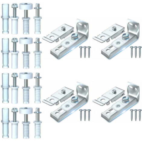 Folding Door Hardware Repair Kit - 4-Piece Replacement Set for Folding Sliding Closet Doors Including Top and Bottom Brackets, 3/8" Pivot, and Wheel