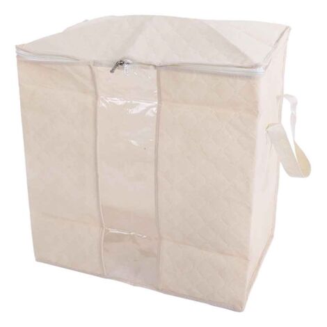Folding Dust-Proof Under Bed Quilt Blanket Clothes Toy Organizer Storage Bag Case Box(Beige)