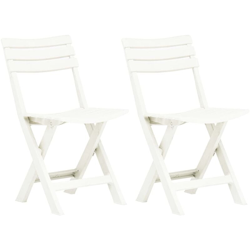 Vidaxl - Folding Garden Chairs 2 pcs Plastic White