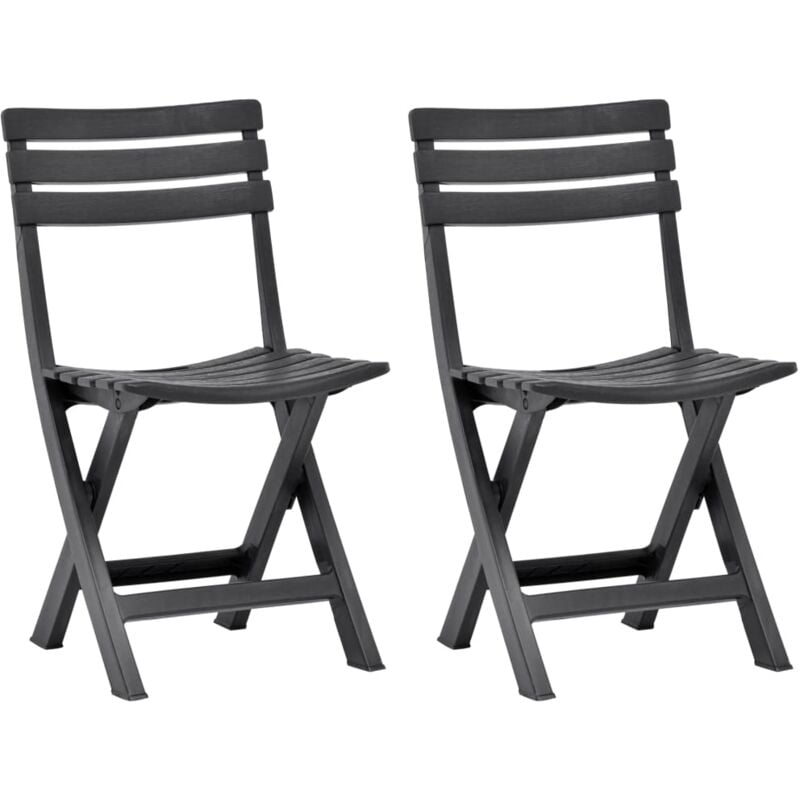 Folding Garden Chairs 2 pcs Plastic Anthracite Vidaxl