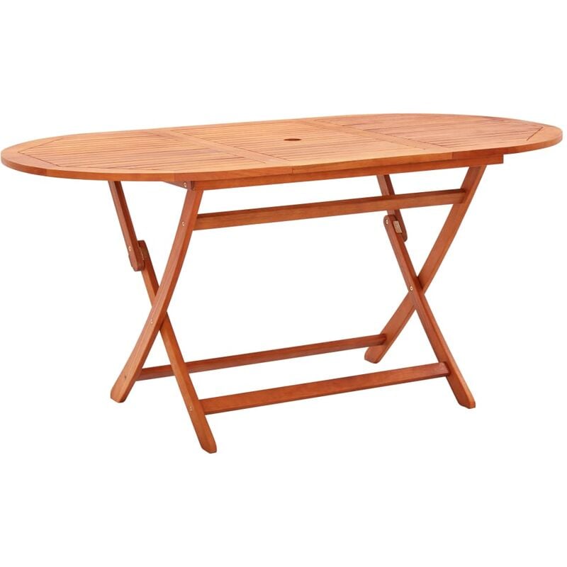 Folding Garden Table 160x85x74 cm Solid Eucalyptus Wood Vidaxl