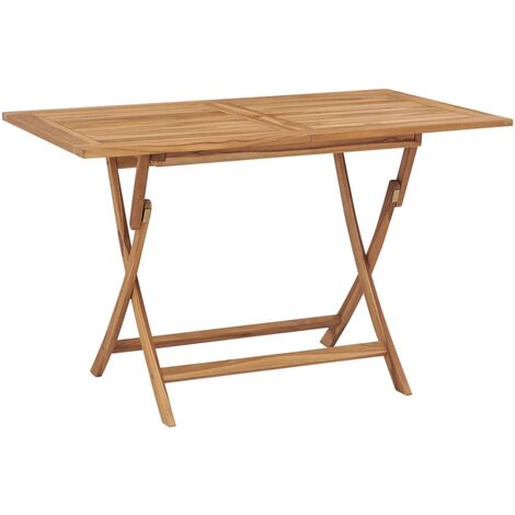Folding Garden Table 120x70x75 cm Solid Teak Wood vidaXL