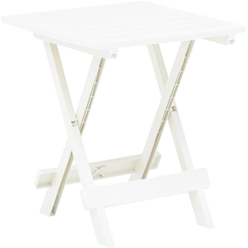 Folding Garden Table White 45x43x50 cm Plastic vidaXL