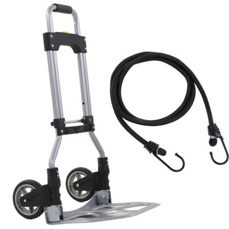 Folding Hand Truck, 70kg Load Capacity, 2-Wheel Hand Cart for Luggage, Car, Moving, and Office Use