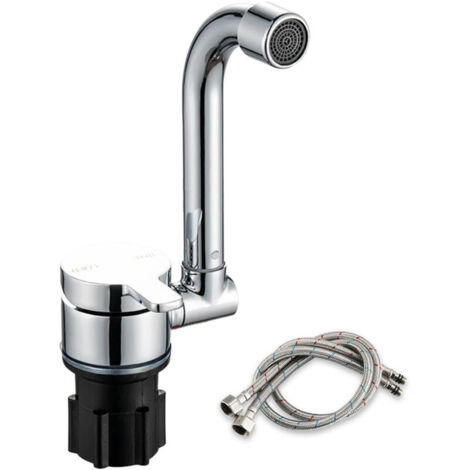 Folding kitchen faucet, 360-degree rotating sink faucet, one-hand hot and cold water mixer tap, copper faucet for boats and RVs