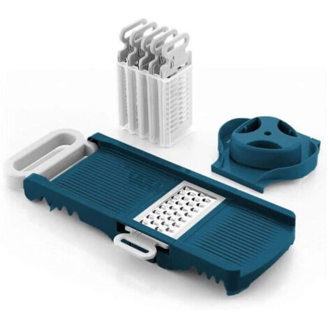 Folding Mandoline - AMM530 - 6 in 1 - 3 Grater Blades and 3 Vegetable Slicing Blades - Stainless Steel