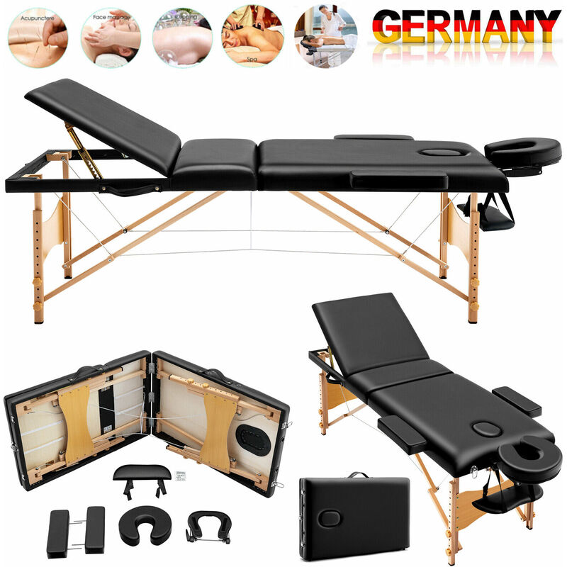 Folding Massage Table Bed 3 Section Therapy Beauty Adjustable Couch Salon Tatto Portable