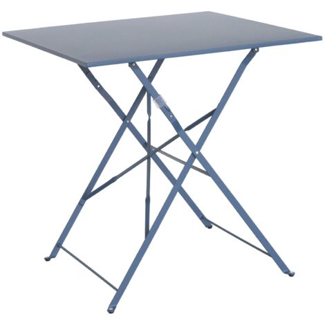 Folding metal bistro garden table 70 x 70cm, 2-seater, Emilia 70x70cm, Grey Blue, 70x70x71 cm