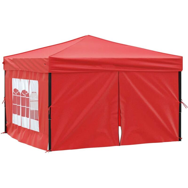Folding Party Tent With Sidewalls Red 3x3 M Vidaxl