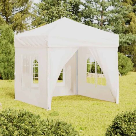 Folding Party Tent with Sidewalls White 2x2 m vidaXL