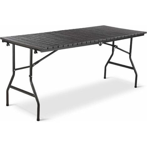 main image of "Folding Picnic Table, Garden Table, Camping Table with Carry Handle, Steel Frame, HDPE Plastic Panel, Waterproof for Camping, Picnics, Buffets(166 x 70 x 74 cm)"