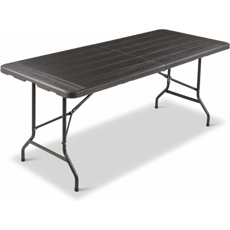 main image of "Folding Picnic Table, Garden Table, Camping Table with Carry Handle, Steel Frame, HDPE Plastic Panel, Waterproof for Camping, Picnics, Buffets(180 x 76 x 74 cm)"