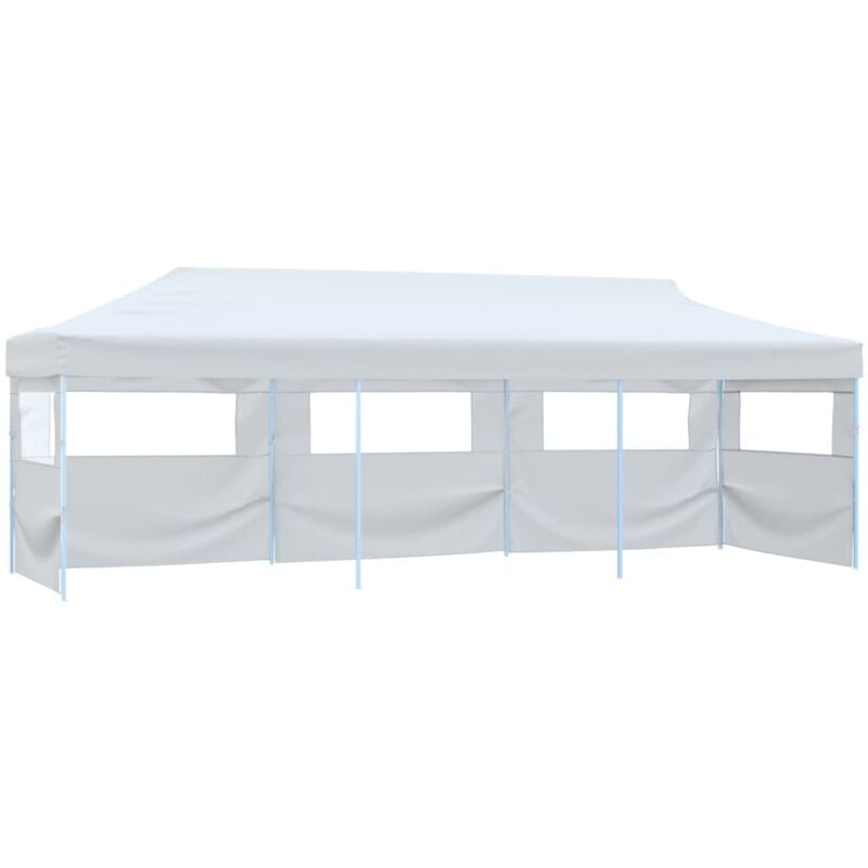 Folding Pop-up Party Tent with 5 Sidewalls 3x9 m White Vidaxl