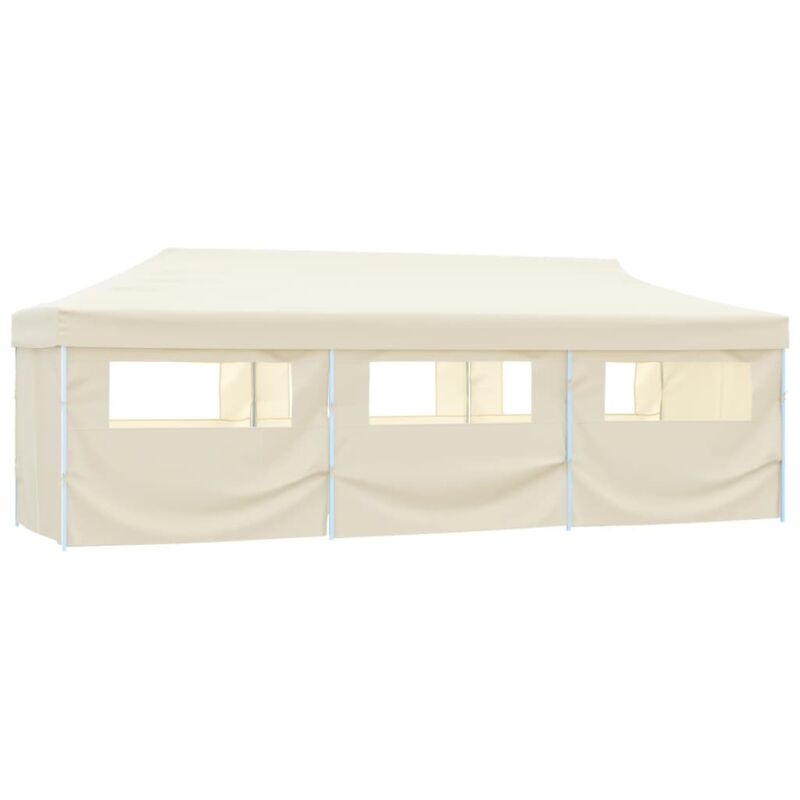 Folding Pop-up Party Tent With 8 Sidewalls 870x291x315 Cm Cream Vidaxl